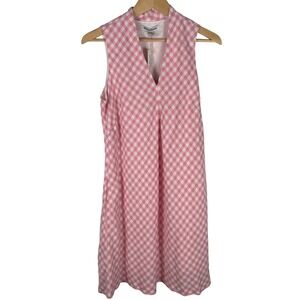 Tommy Bahama Bonita Check Shift Dress Womens S Pink Gingham Linen Blend  NEW